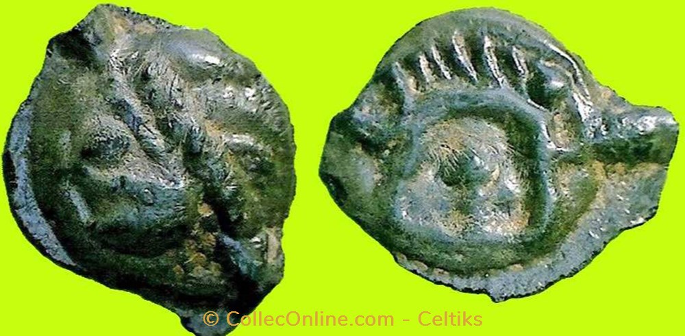 potin à la tête d'indien - cl 1 p monnaies antiques celtes potin a la tete indien cl 1 p