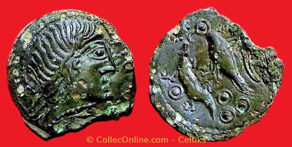 bronze ECRITVRIX à l'aigle et au lézard - cl 1 monnaies antiques celtes bronze ecritvrix a aigle et au lezard cl 1