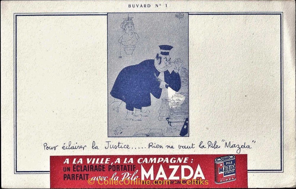 DUBOUT - MAZDA HYDRA 1 objets publicitaires buvards dubout mazda hydra 1