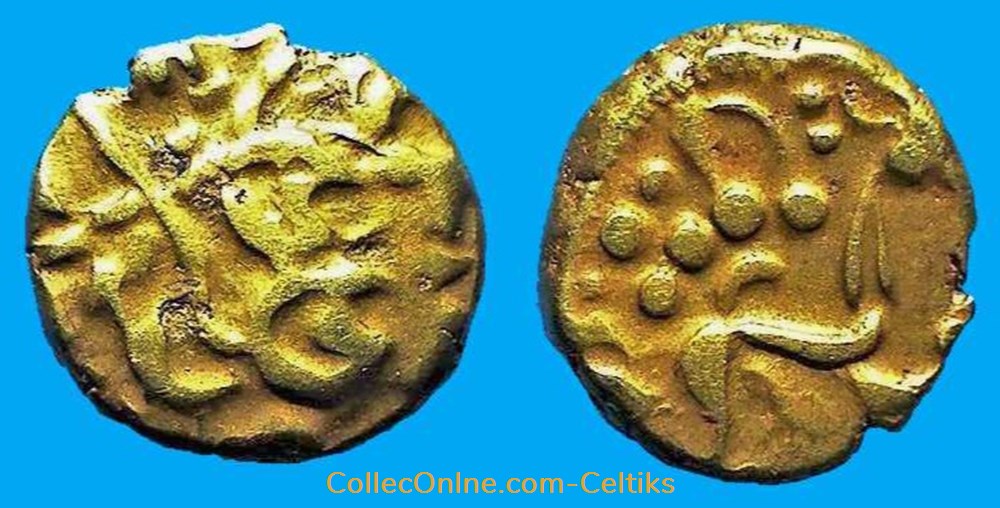statère d'or biface au flan court monnaies antiques celtes statere or biface au flan court
