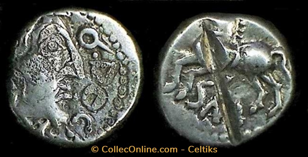 denier Q.DOCI / SAM tête à droite monnaie antique av jc ap gauloise denier q doci sam tete a droite