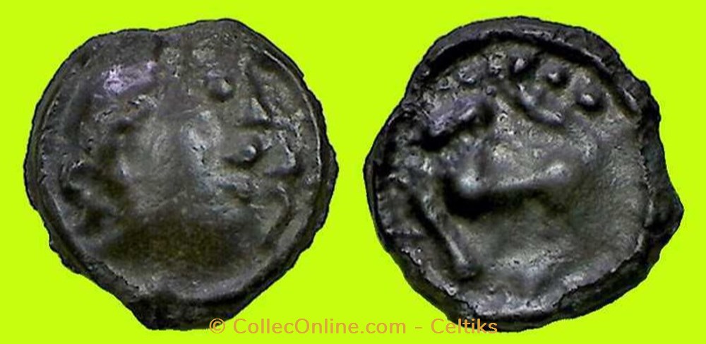 potin tête à droite au S monnaies antiques celtes potin tete a droite au s