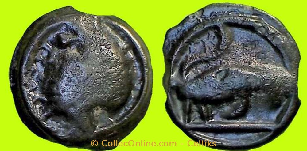potin à la grosse tête monnaies antiques celtes potin a la grosse tete