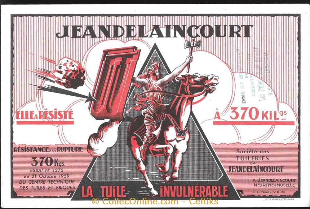 BUVARD - JEANDELAICOURT objets publicitaires buvards buvard jeandelaicourt
