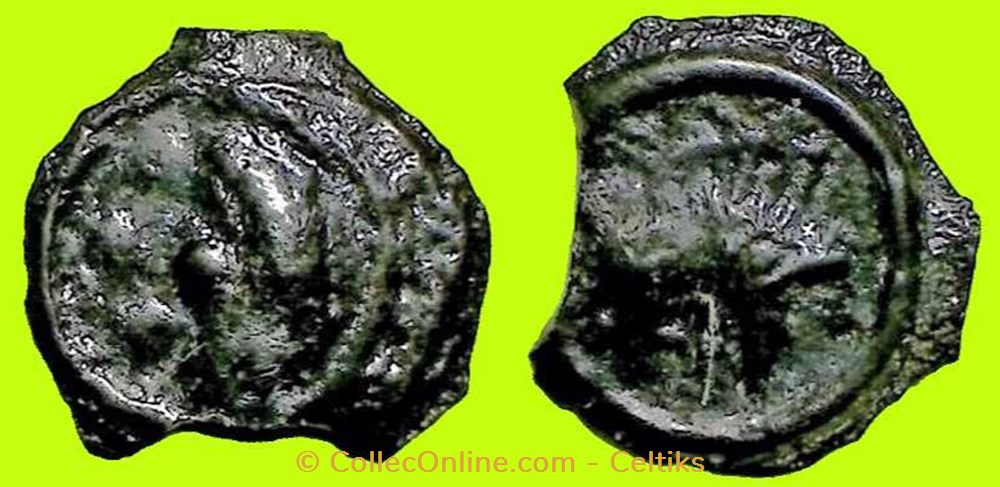potin au sanglier et à la croisette * monnaies antiques celtes potin au sanglier et a la croisette