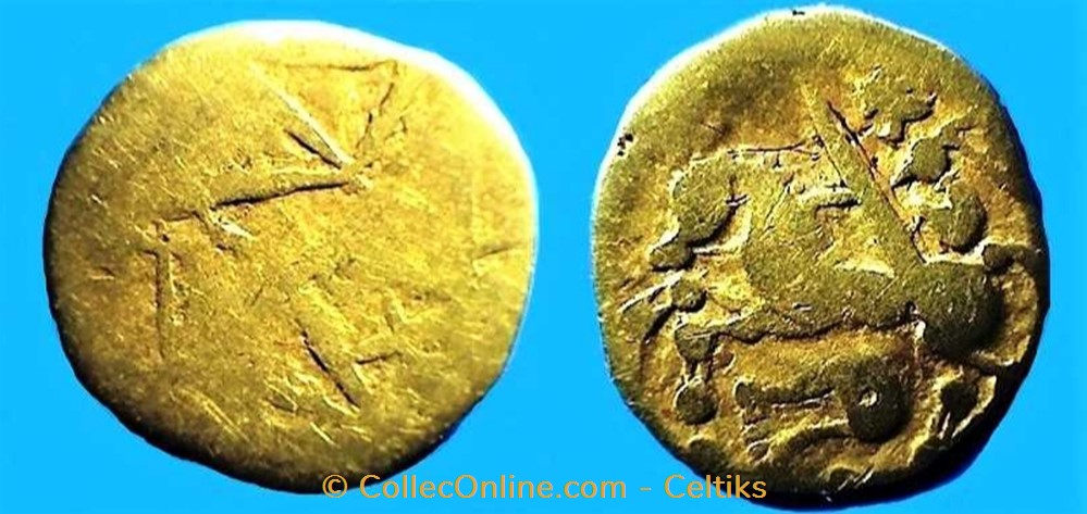 monnaies antiques celtes quart de statere aux lignes entremelees