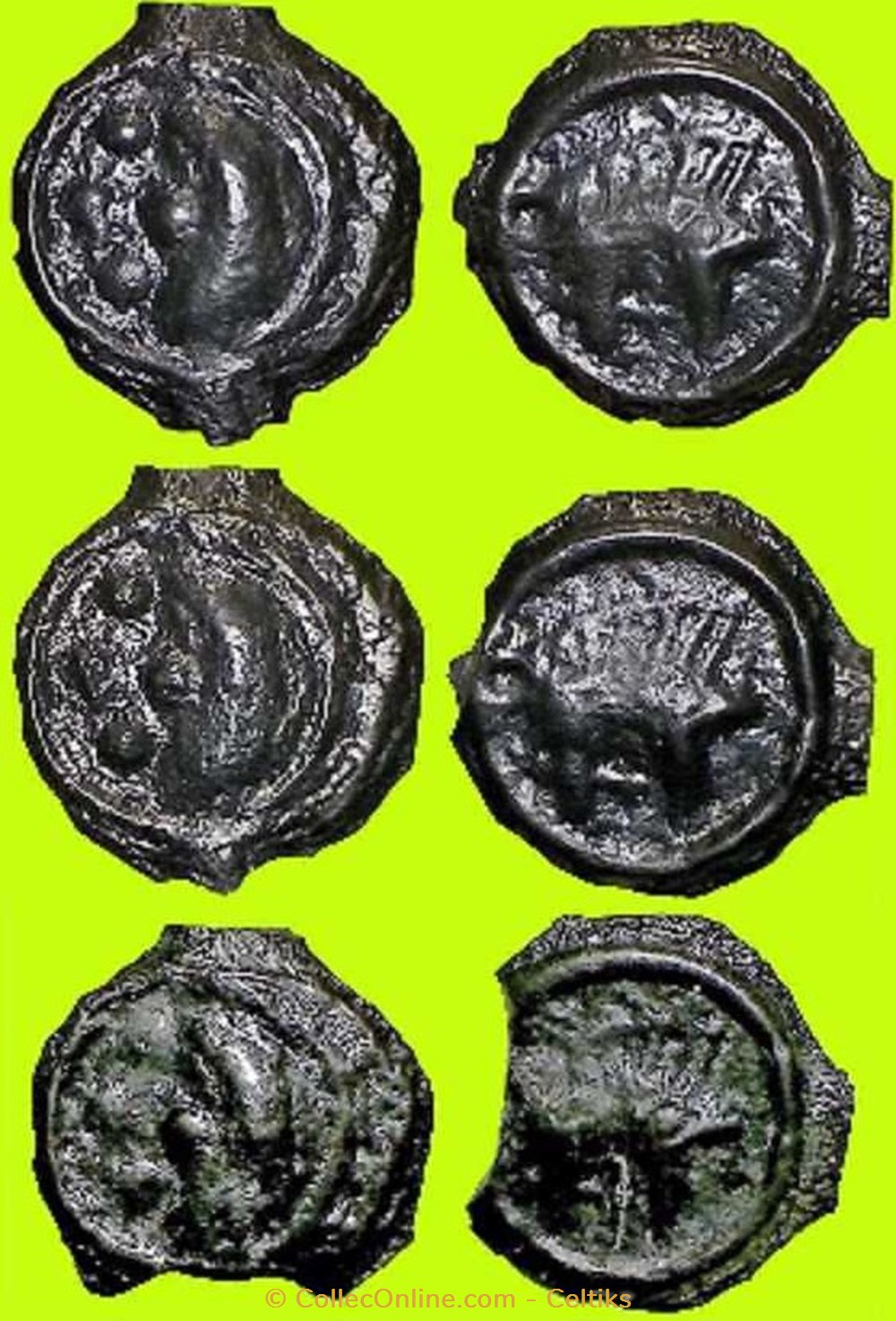 potin au sanglier et à la croisette * monnaies antiques celtes potin au sanglier et a la croisette