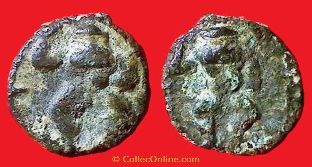 EBESUS bronze au dieux BES monnaies antiques celtes ebesus bronze au dieux bes