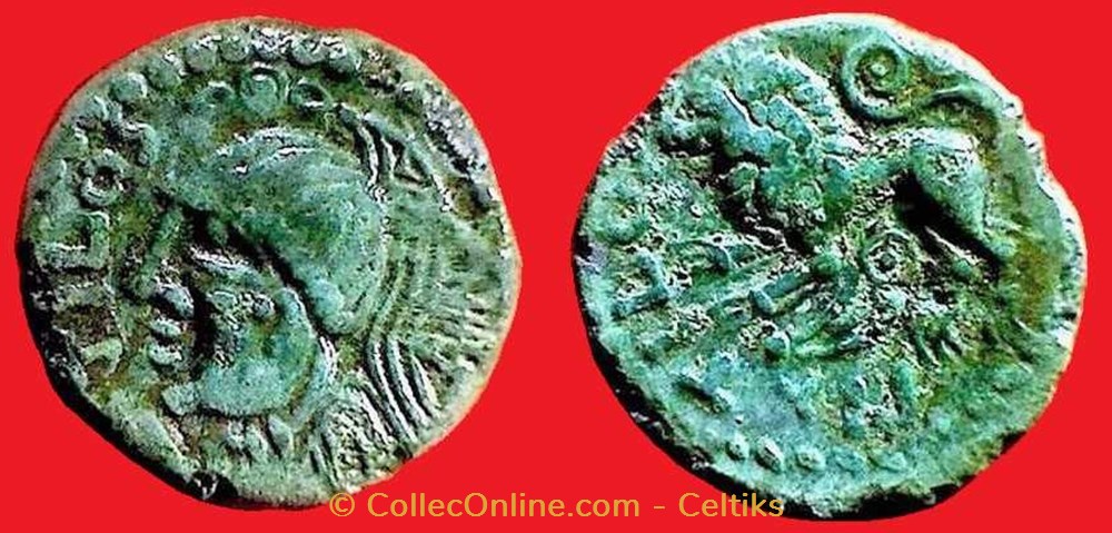 bronze PIXTILOS au lion * monnaies antiques celtes bronze pixtilos au lion