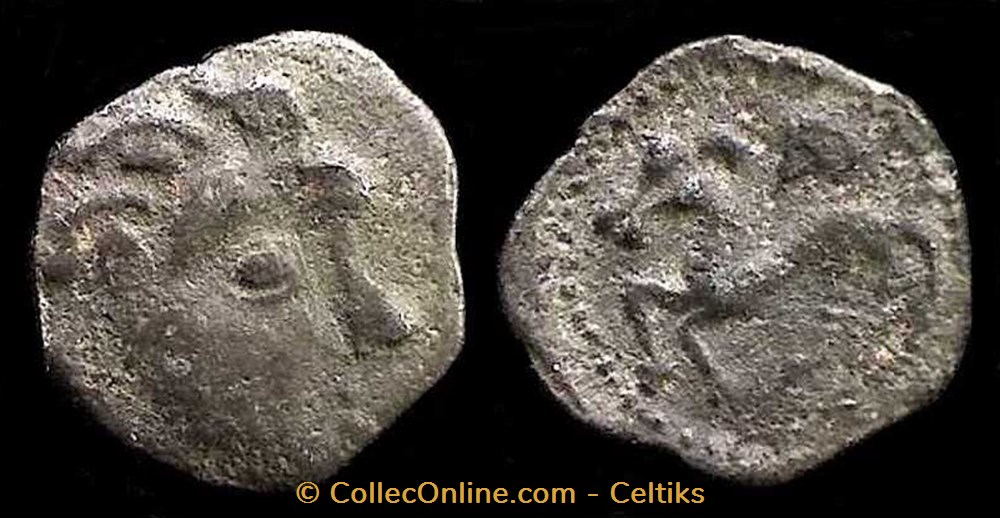 fraction au cheval et au triangle (a) monnaies antiques celtes fraction au cheval et au triangle a