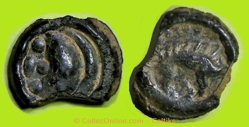 potin au sanglier et à la croisette monnaies antiques celtes potin au sanglier et a la croisette