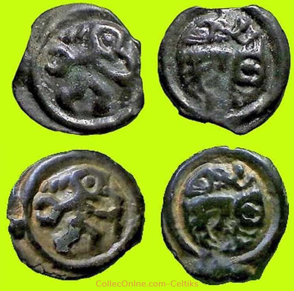 potin au guerrier courant * monnaies antiques celtes potin au guerrier courant