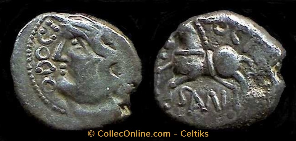 denier Q.DOCI / SAMF - type 2 monnaies antiques celtes denier q doci samf type 2