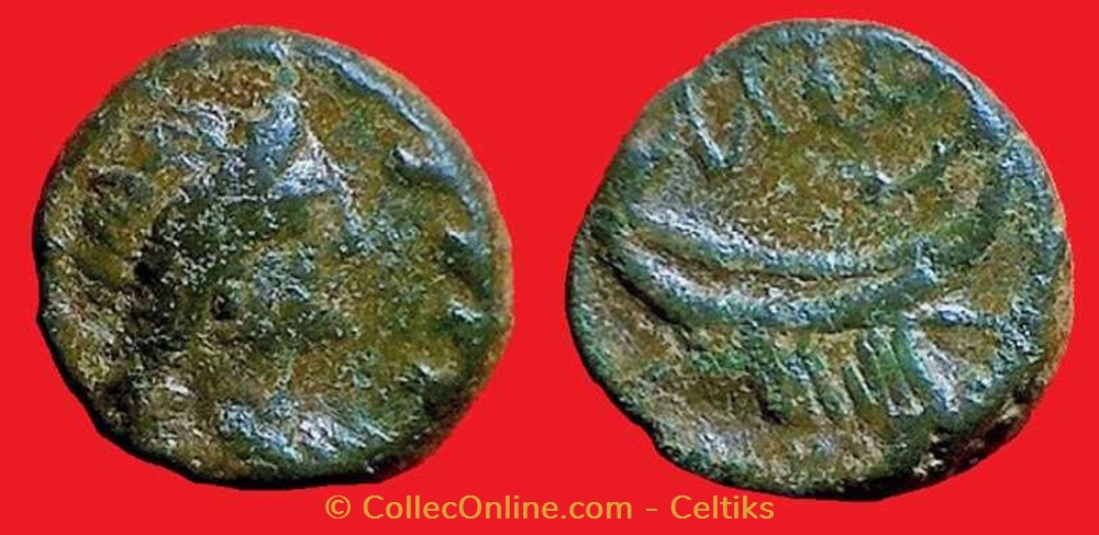monnaies antiques celtes bronze a la galere