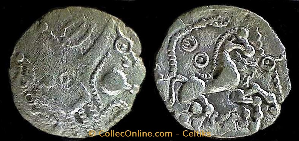 lamellaire à l'hippocampe monnaies antiques celtes lamellaire a hippocampe