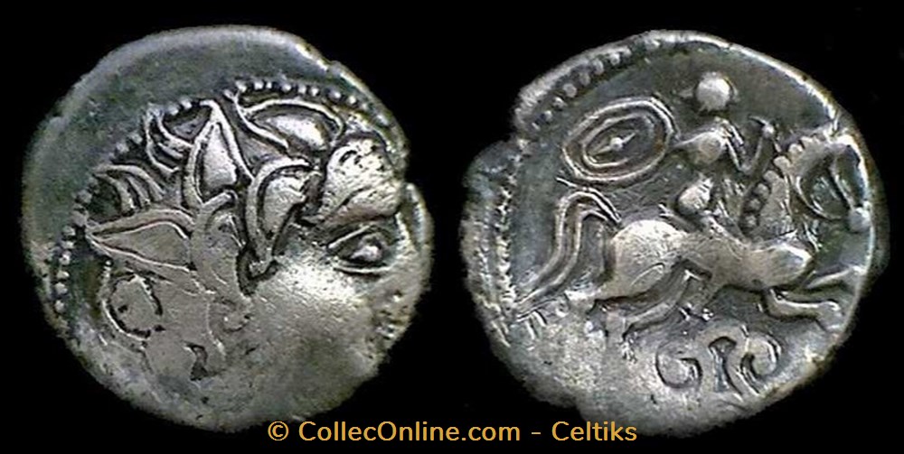 drachme au cavalier et au fleuron ( b ) monnaies antiques celtes drachme au cavalier et au fleuron b