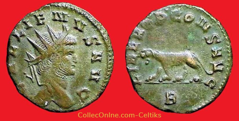 GALLIEN - panthère monnaies antiques romaines imperiales et republicaines gallien panthere