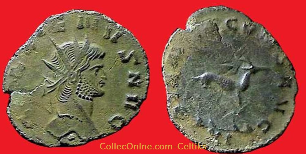 GALLIEN - gazelle à droite monnaies antiques romaines imperiales et republicaines gallien gazelle a droite