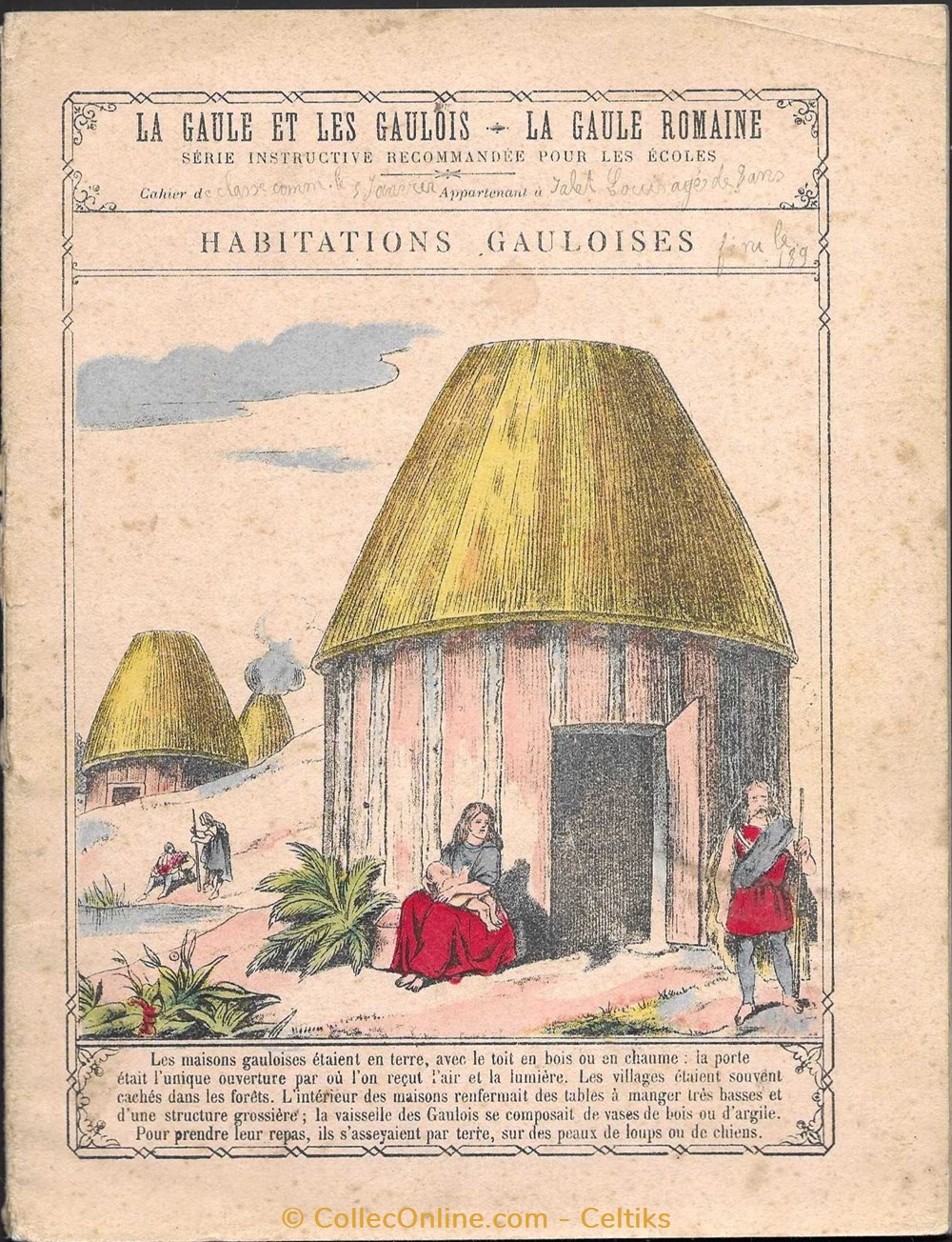documents anciens buvards cahiers illustres protege cahier habitations gauloises