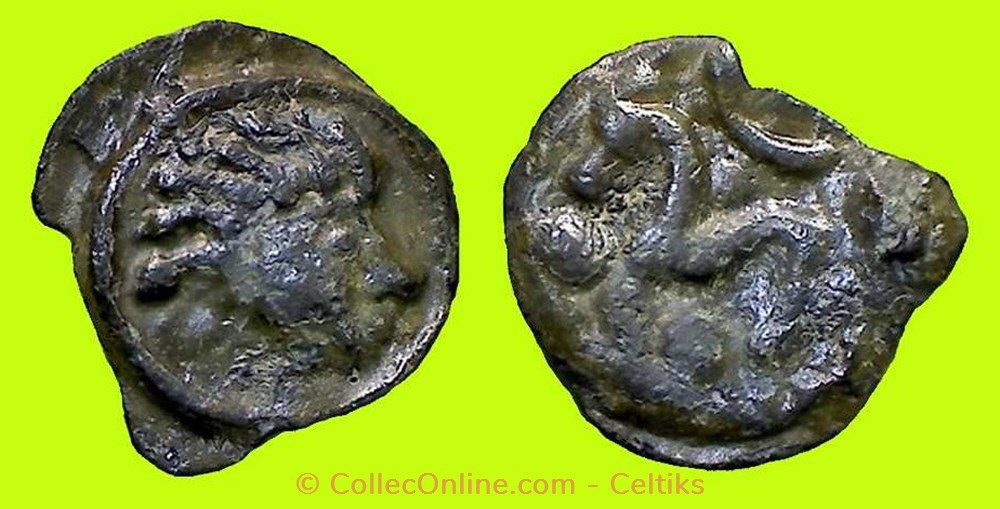 potin à la tête d'indien # monnaies antiques celtes potin a la tete indien