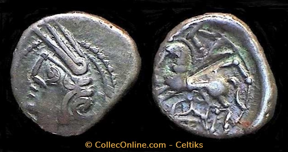 denier KALETEDOY - B5 ou B6 monnaies antiques celtes denier kaletedoy b5 ou b6