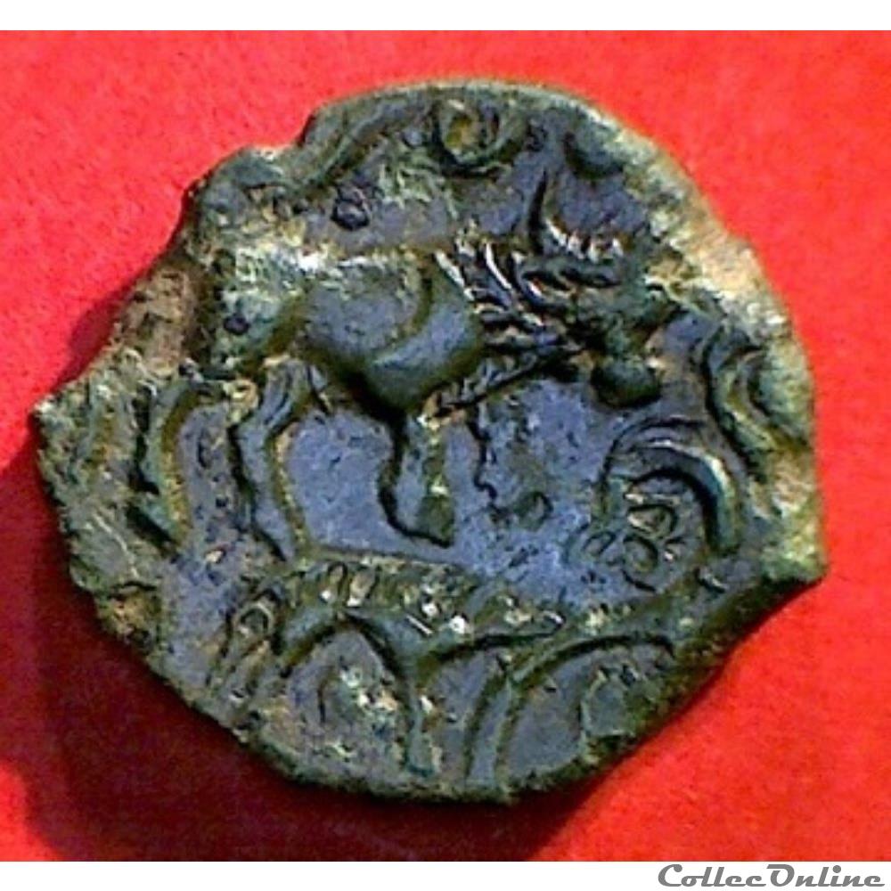 monnaie antique gauloise serie 84 dt 648 bronze svticos au taureau