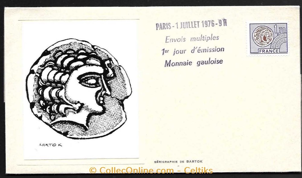 timbres europe france enveloppe monnaie gauloise