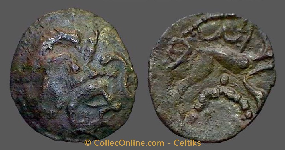 obole du pont de la CHALOIRE - e monnaies antiques celtes obole du pont de la chaloire e