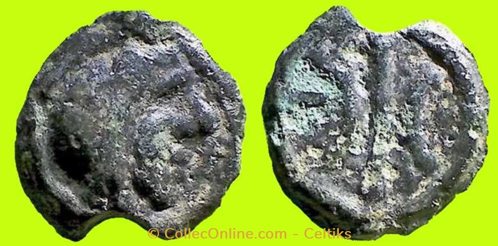potin tête casquée et demi cercles monnaies antiques celtes potin tete casquee et demi cercles