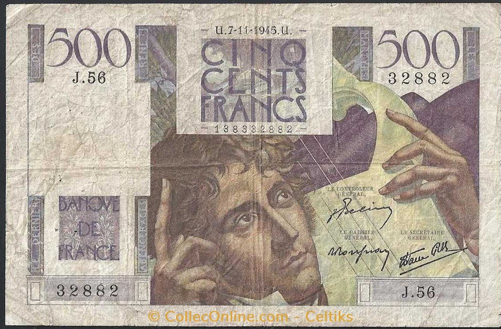 500 francs ( CHATEAUBRIAND ) - type 1945 billets europe france 500 francs chateaubriand type 1945