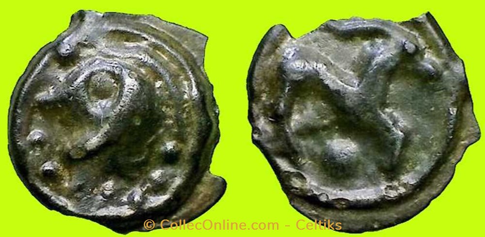 potin à l'animal cornu monnaies antiques celtes potin a animal cornu