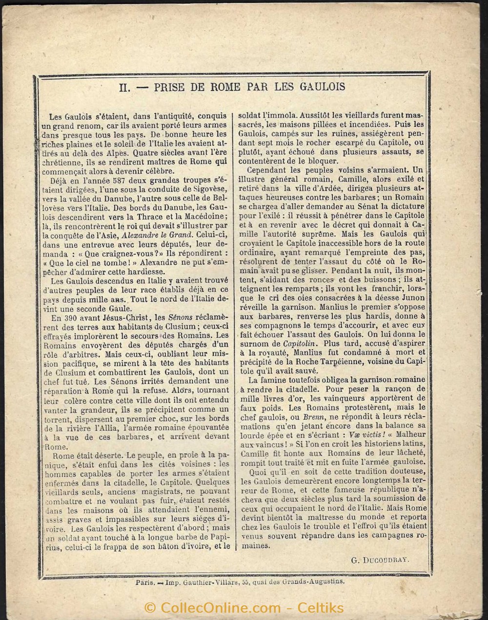 protège cahier - BRENNUS documents anciens buvards cahiers illustres protege cahier brennus