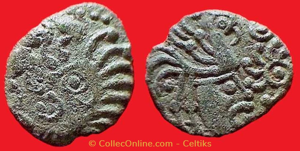 bronze au coq à la tête humaine monnaies antiques celtes bronze au coq a la tete humaine