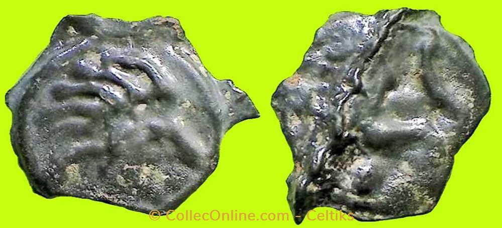 potin à la tête d'indien monnaies antiques celtes potin a la tete indien