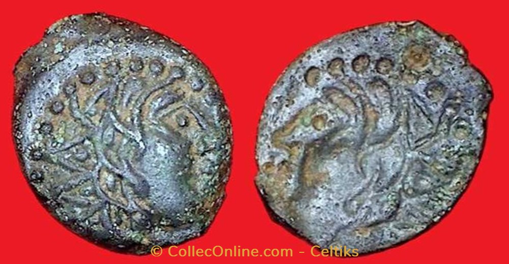 bronze à l'aigle et à l'aiglon - c monnaies antiques celtes bronze a aigle et a aiglon c