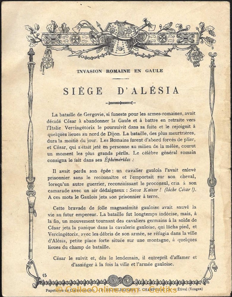 protège cahier - NOS AIEUX LES GAULOIS 15 documents anciens buvards cahiers illustres protege cahier nos aieux les gaulois 15