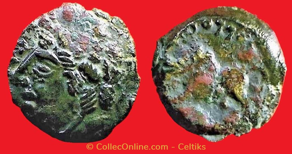 VIROMANDIENS - bronze SOLLOS monnaies antiques celtes viromandiens bronze sollos