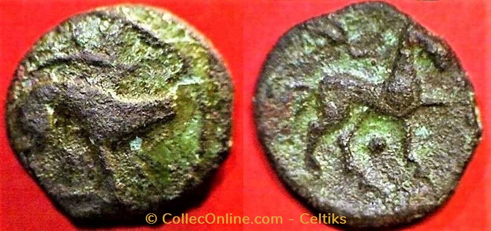 monnaies antiques celtes bronze au sanglier et au cheval