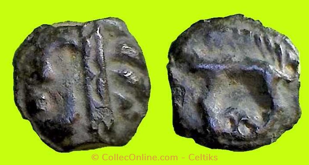 potin tête d'indien type de " TREMBLOIS " monnaies antiques a celtes potin tete indien type de tremblois