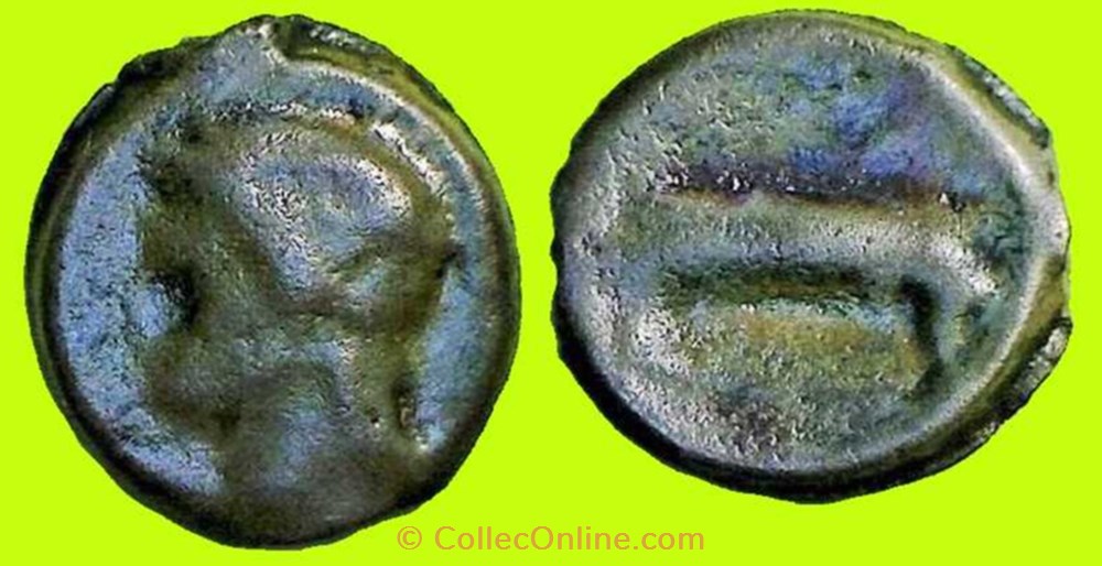 potin au taureau chargeant au M monnaies antiques celtes potin au taureau chargeant au m