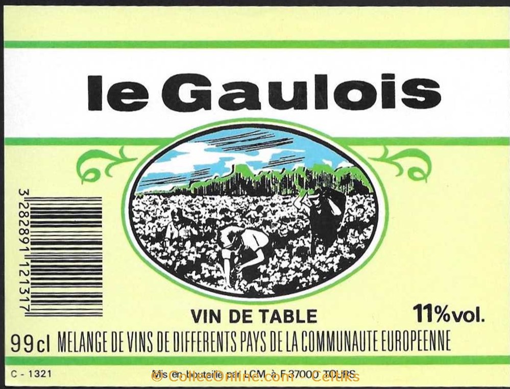vin - " le gaulois " 2 art de la table argenterie bistrot alimentation etiquettes vin le gaulois 2