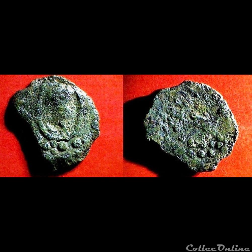 monnaie antique gauloise bronze a oiseau a droite 6a