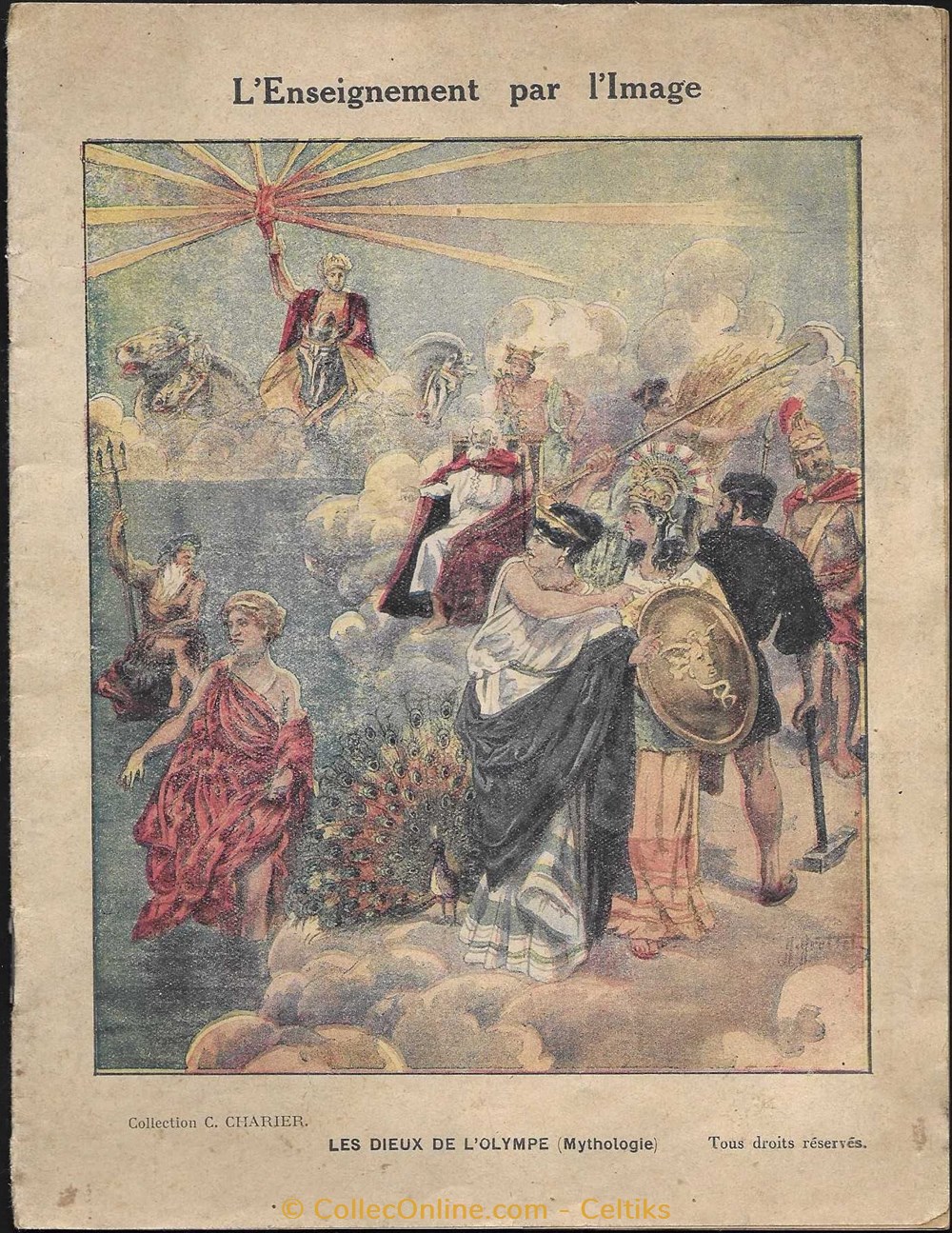 protège cahier - les dieux de l'OLYMPE documents anciens buvards cahiers illustres protege cahier les dieux de olympe
