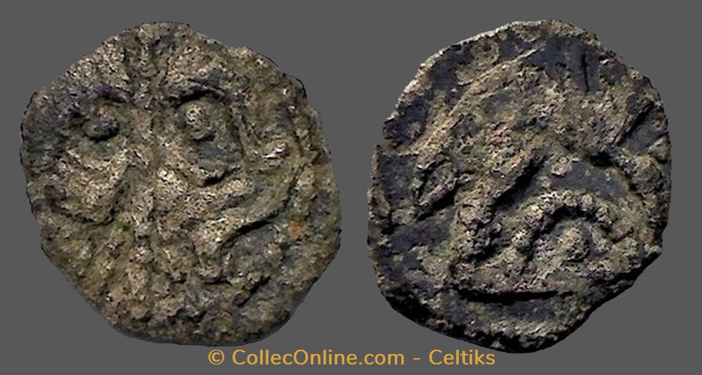 obole du pont de la CHALOIRE - j monnaies antiques celtes obole du pont de la chaloire j
