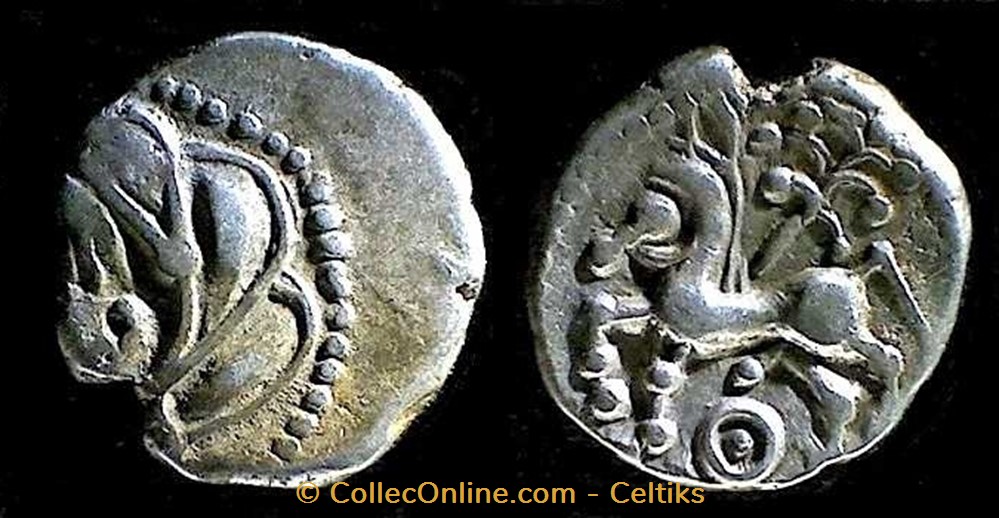 denier au rameau et à l'annelet pointé monnaies antiques celtes denier au rameau et a annelet pointe
