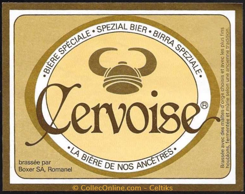 bière - CERVOISE art de la table argenterie bistrot alimentation etiquettes biere cervoise