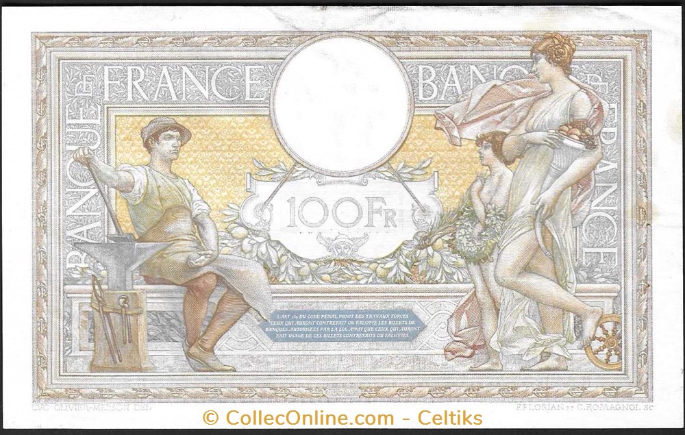 100 francs ( L. O. MERSON ) - type 1906 " grands cartouches " billets europe france 100 francs l o merson type 1906 grands cartouches
