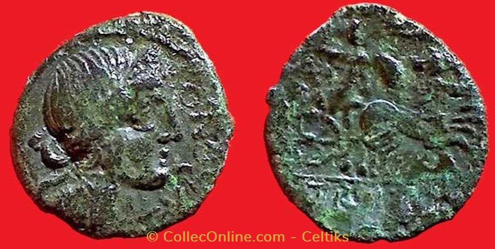 monnaies antiques celtes bronze turonos triccos au bige