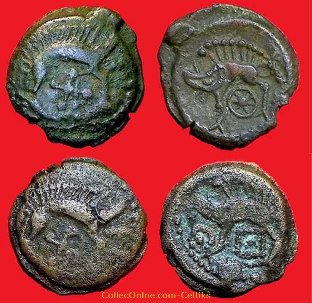 bronze aux sangliers de SAINT ANDREE sur CAILLY - a monnaies antiques celtes bronze aux sangliers de saint andree sur cailly a