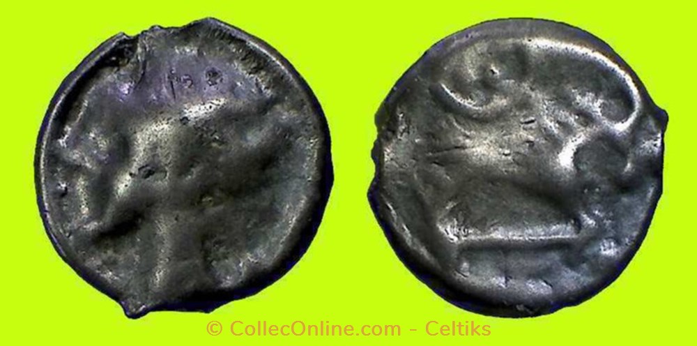 potin au cheval filiforme type de la Tène b monnaies antiques celtes potin au cheval filiforme type de la tene b
